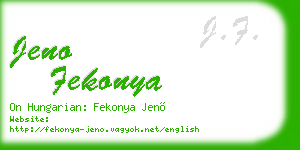 jeno fekonya business card